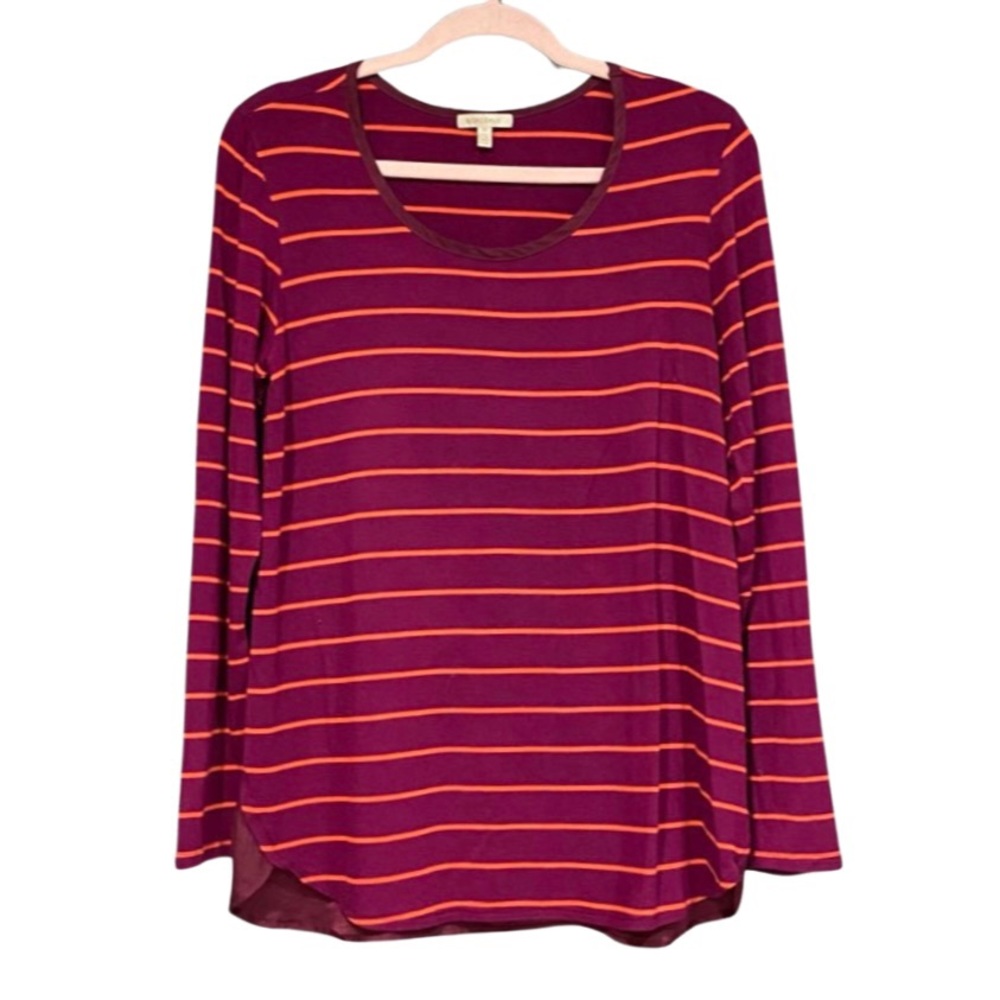 Bordeaux Anthropologie Striped‎ Top